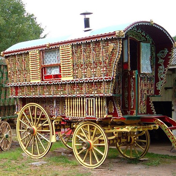 Gypsy Wagons and People Back Roads Living