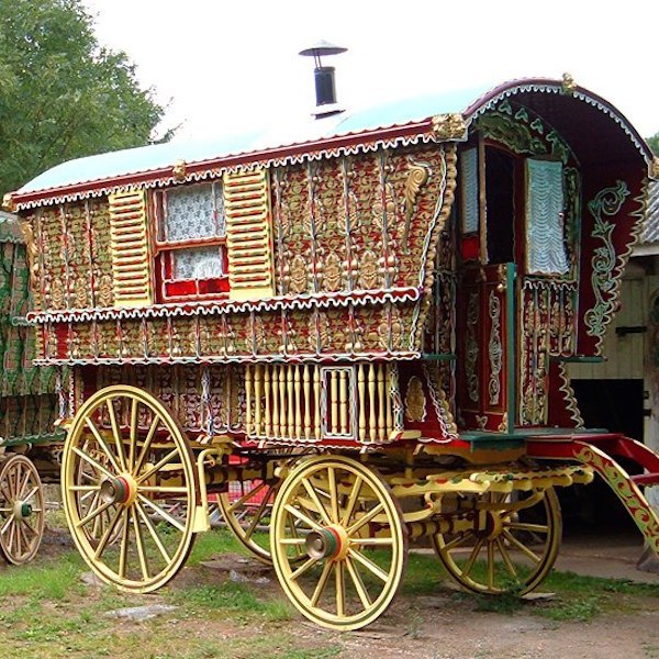 Gypsy Wagons and People Back Roads Living